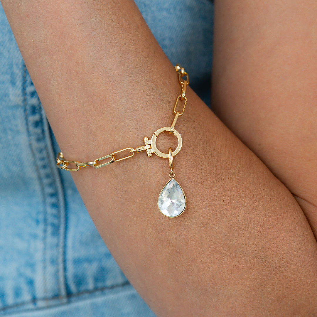 Teardrop Birthstone Charm
