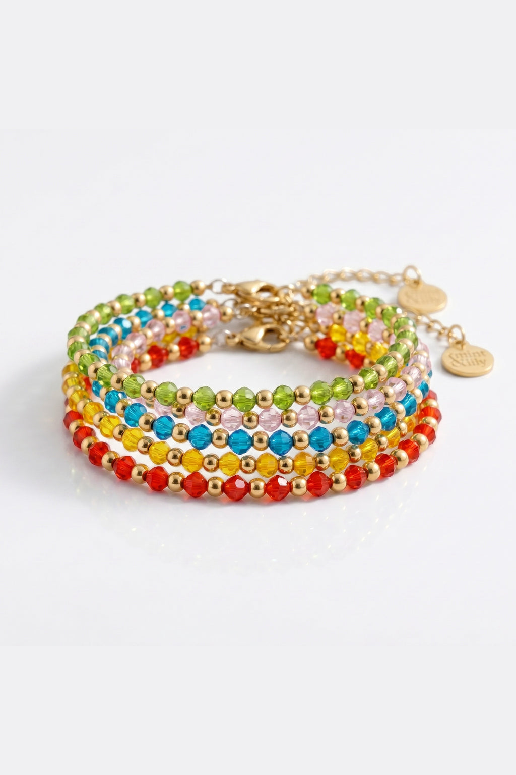 Mint & Lily Bracelet à Perles avec Pierre de Naissance et Perles Dorées