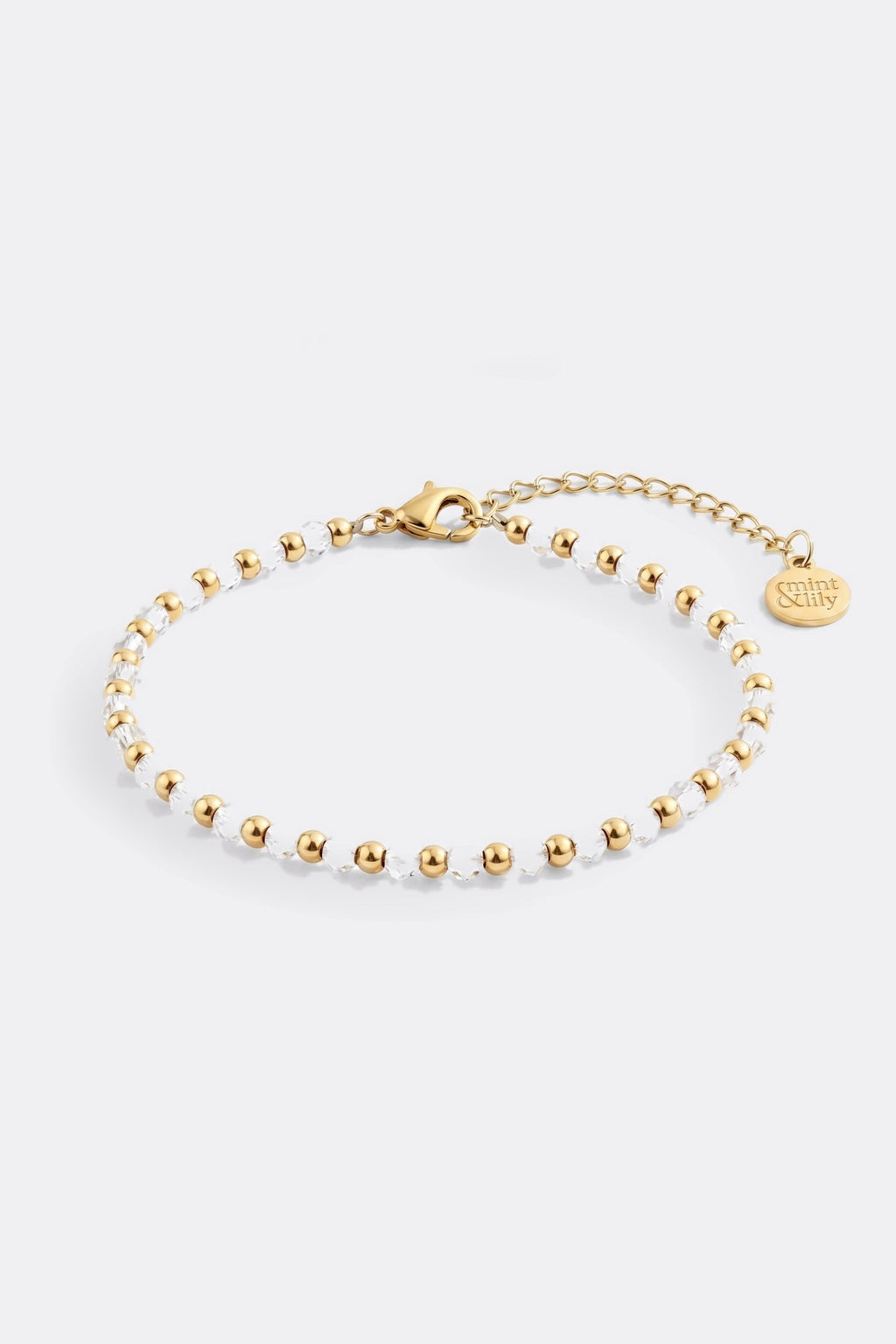 Mint & Lily Bracelet à Perles avec Pierre de Naissance et Perles Dorées