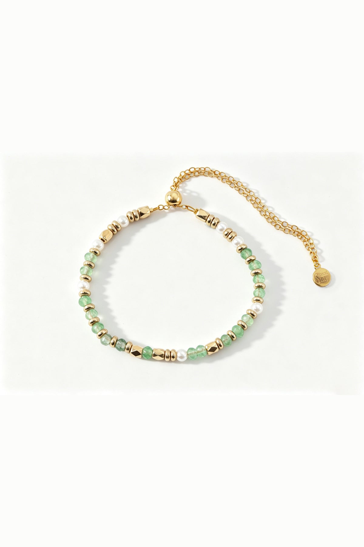 Gemstone Beaded Slider Bracelet