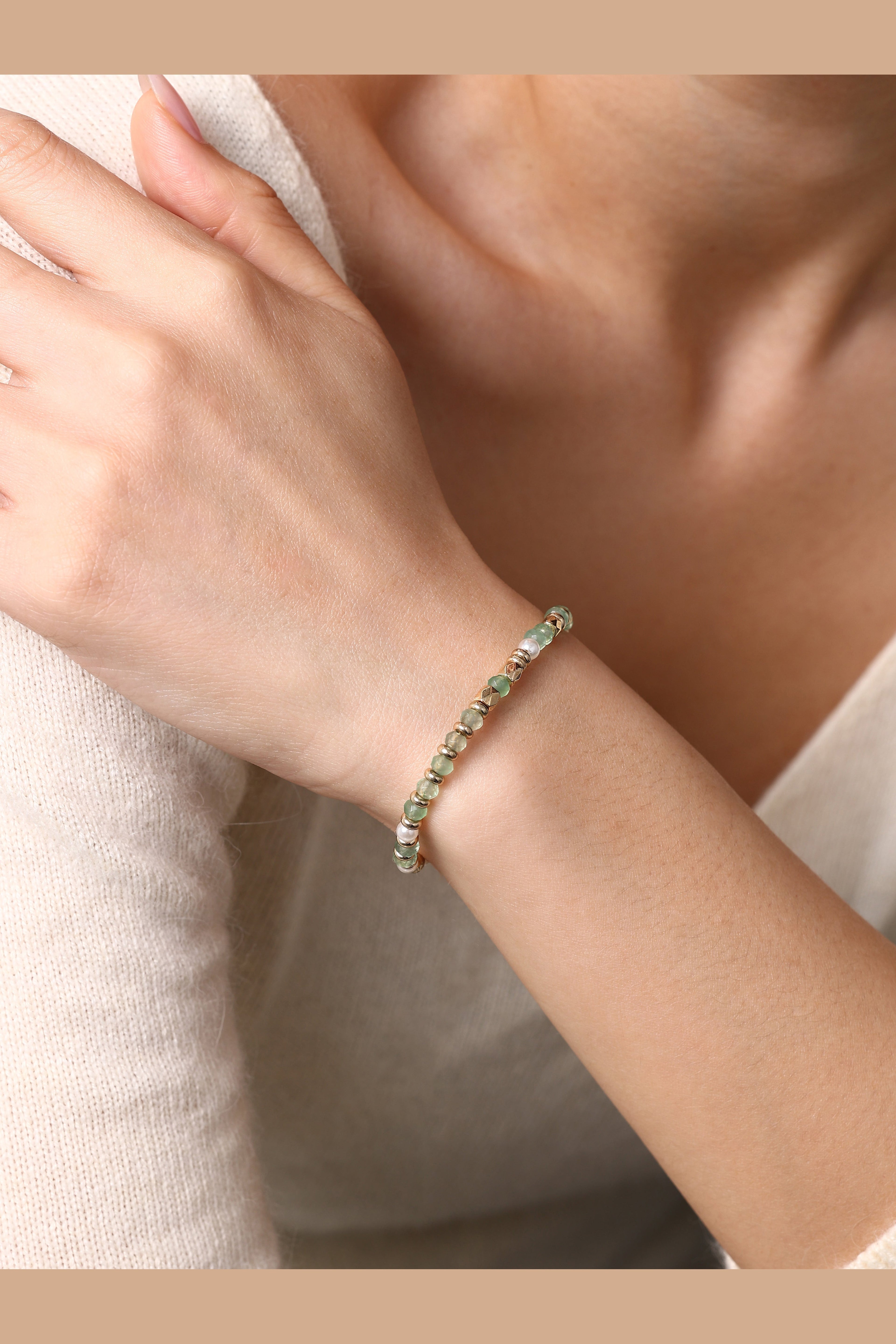 Gemstone Beaded Slider Bracelet