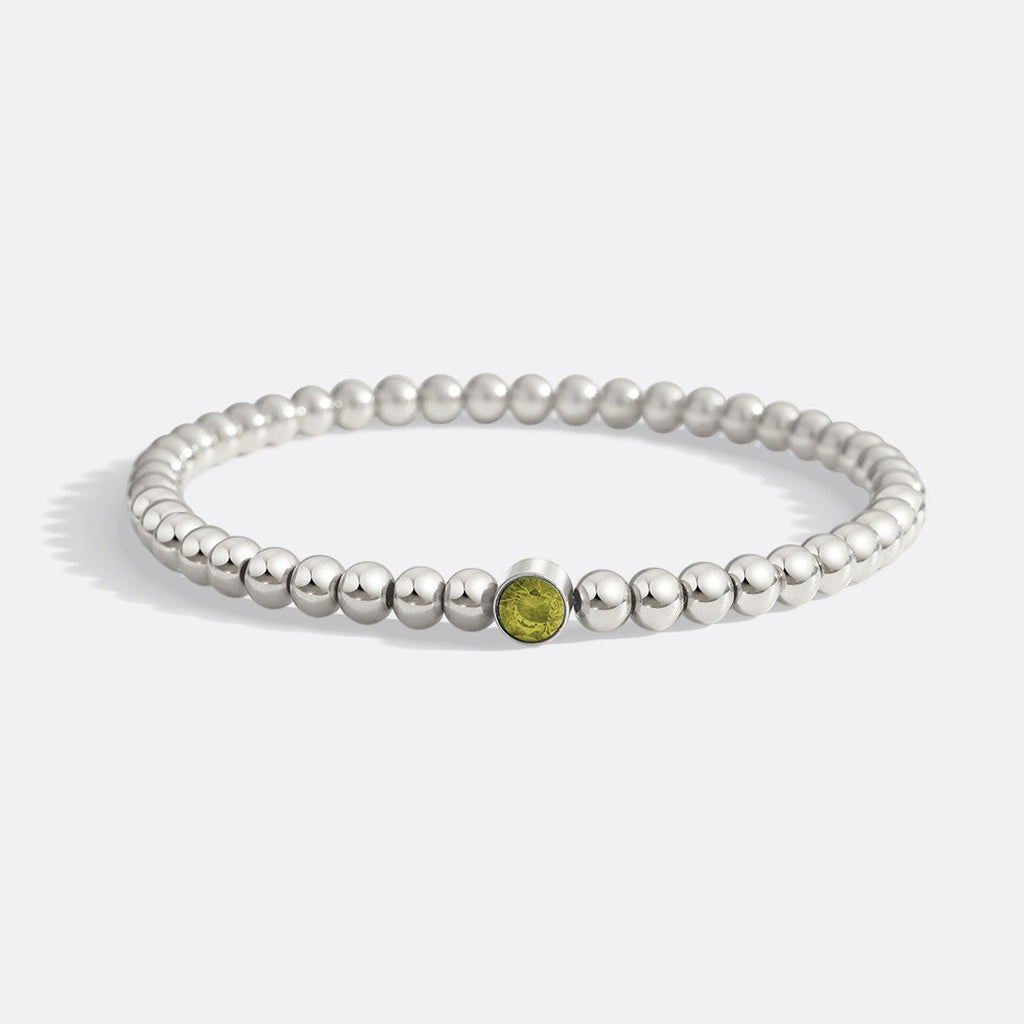 Mint & Lily Bracelet à Perles Bulles Dorées avec Pierre de Naissance