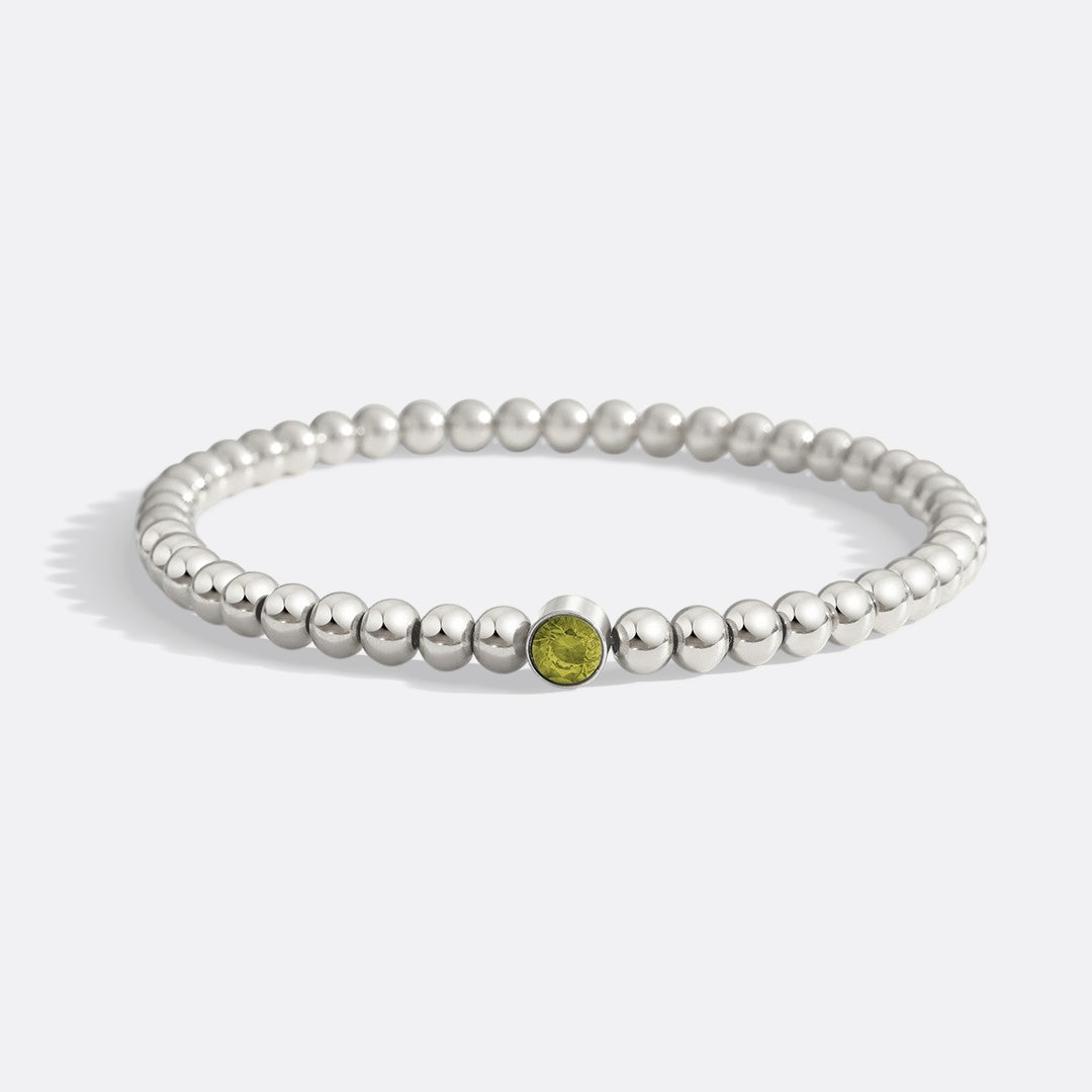Mint & Lily Bracelet à Perles Bulles Dorées avec Pierre de Naissance
