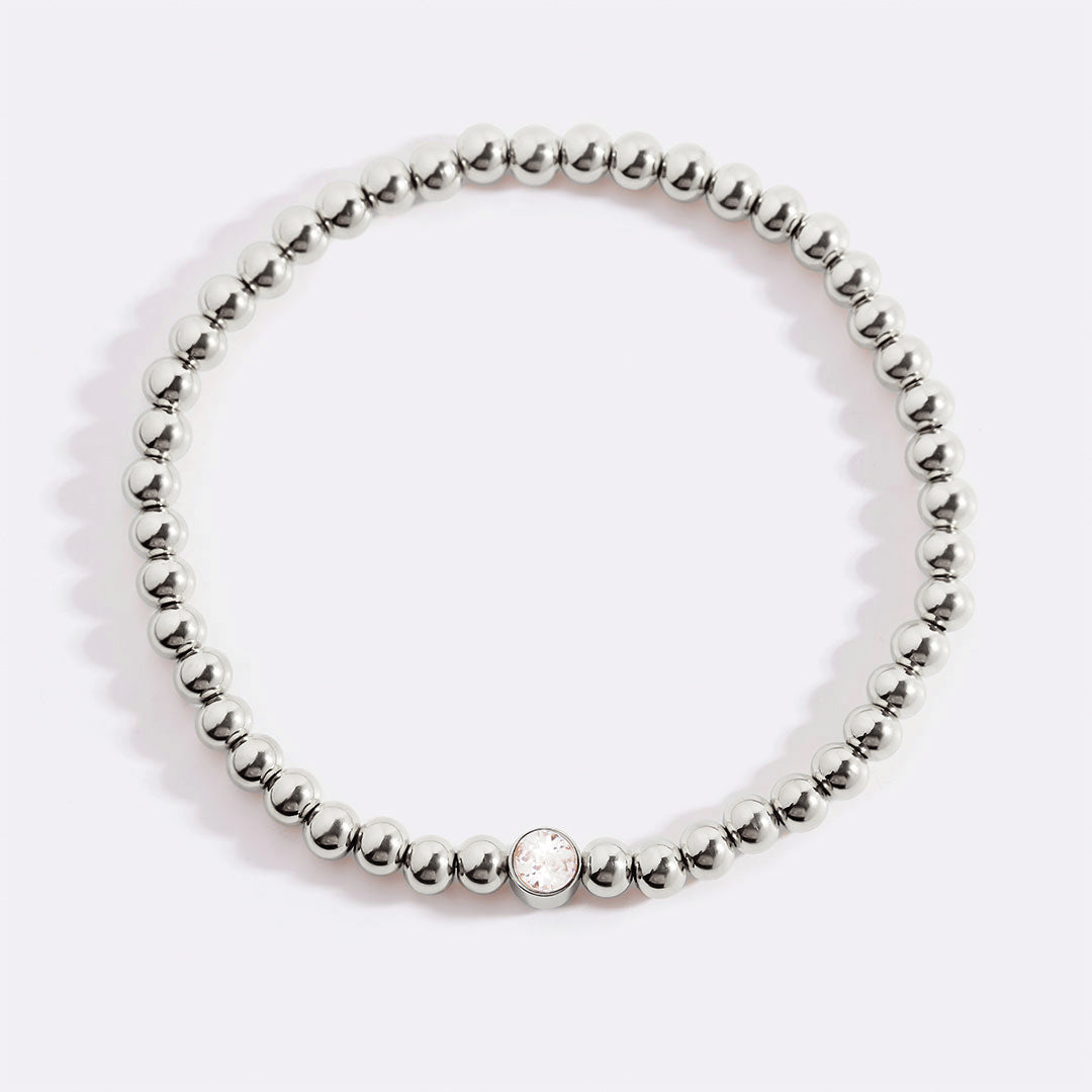 Mint & Lily Bracelet à Perles Bulles Dorées avec Pierre de Naissance