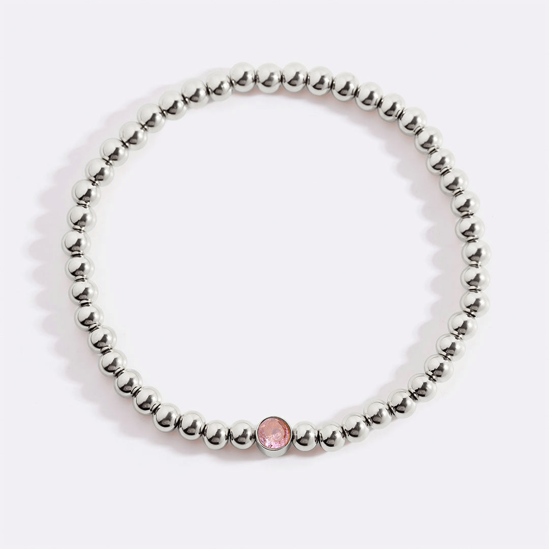 Mint & Lily Bracelet à Perles Bulles Dorées avec Pierre de Naissance