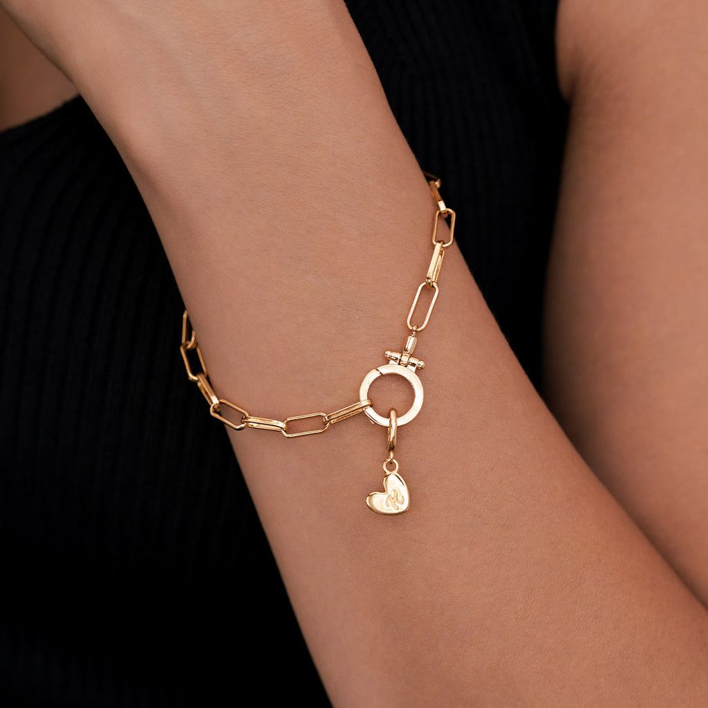 Dainty Heart Initial Charm