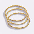 Mint & Lily Ensemble de Bracelets à Perles Dorées Superposables 3 mm