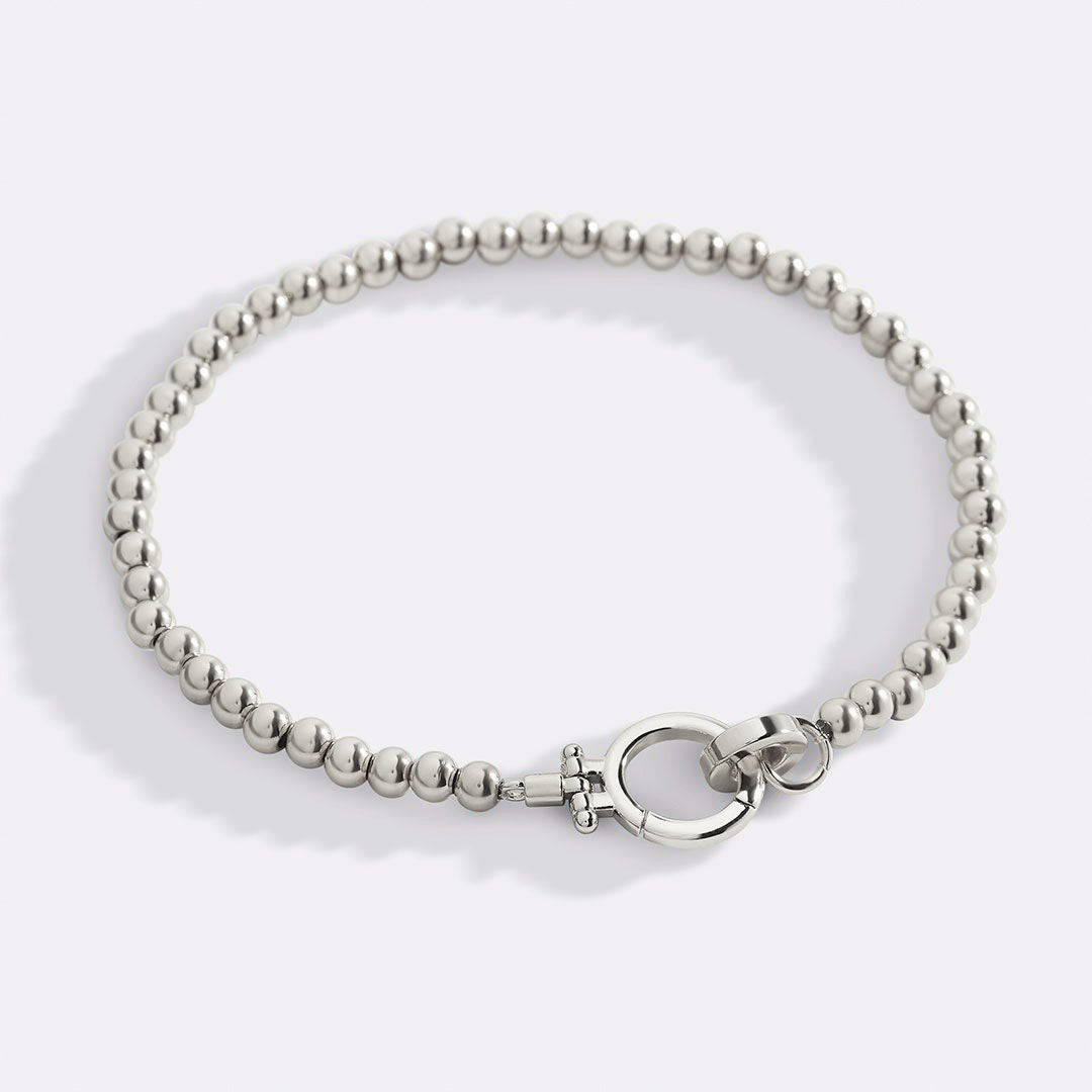 Mint & Lily Bracelet à Perles Dorées avec Fermoir Menthe