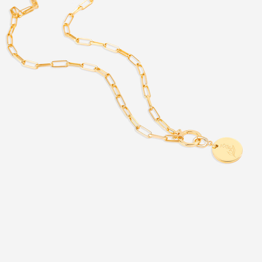 Engraved Birth Flower Disc Charm