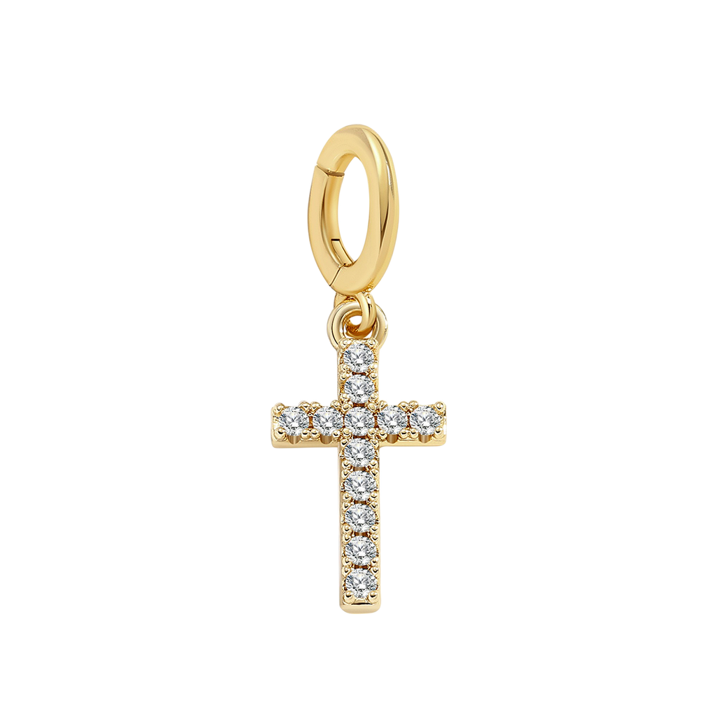 Pave Cross Charm