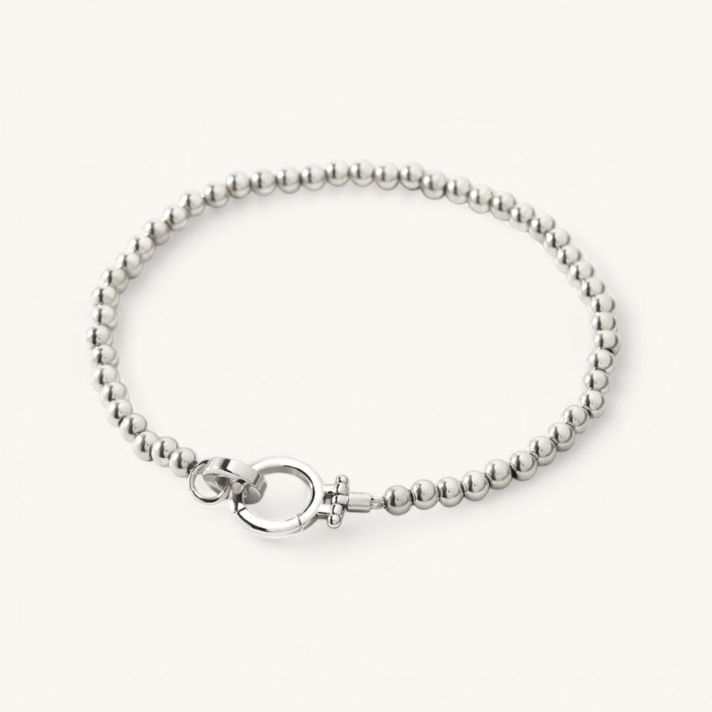 Mint & Lily Bracelet à Perles Dorées avec Fermoir Menthe