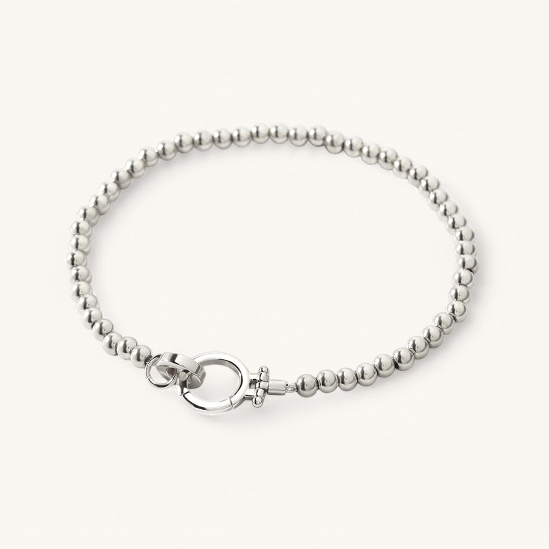 Mint & Lily Bracelet à Perles Dorées avec Fermoir Menthe
