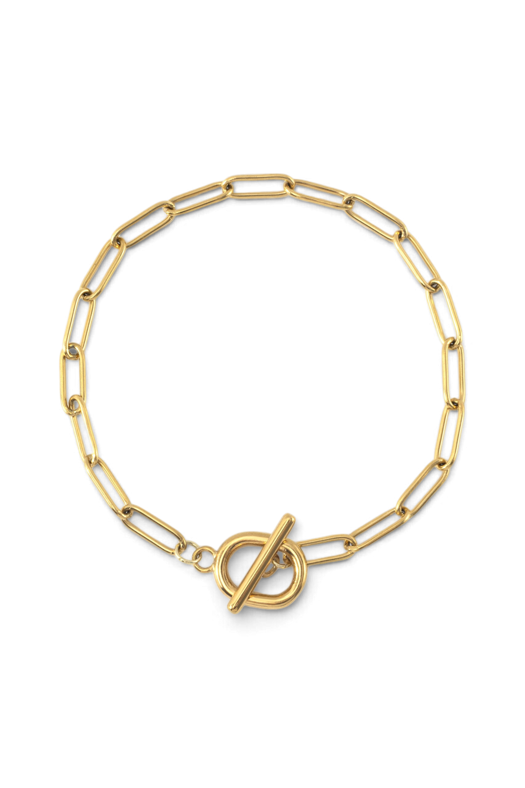 Toggle Clasp Paperclip Chain Bracelet