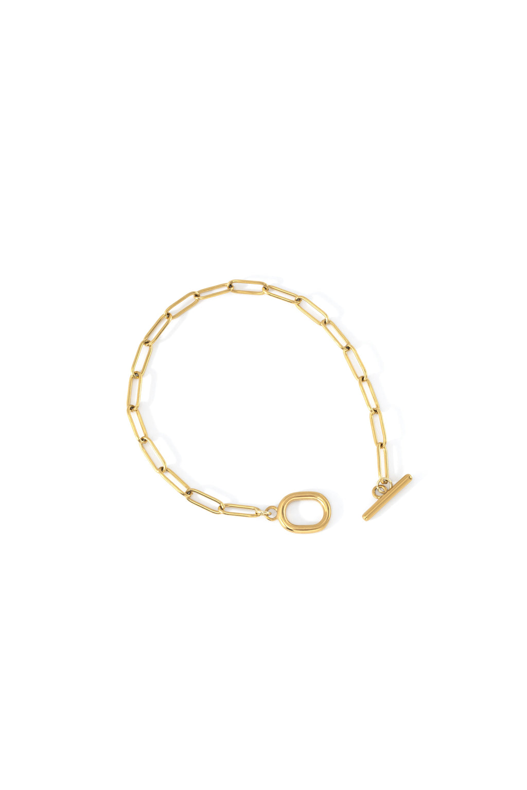 Toggle Clasp Paperclip Chain Bracelet