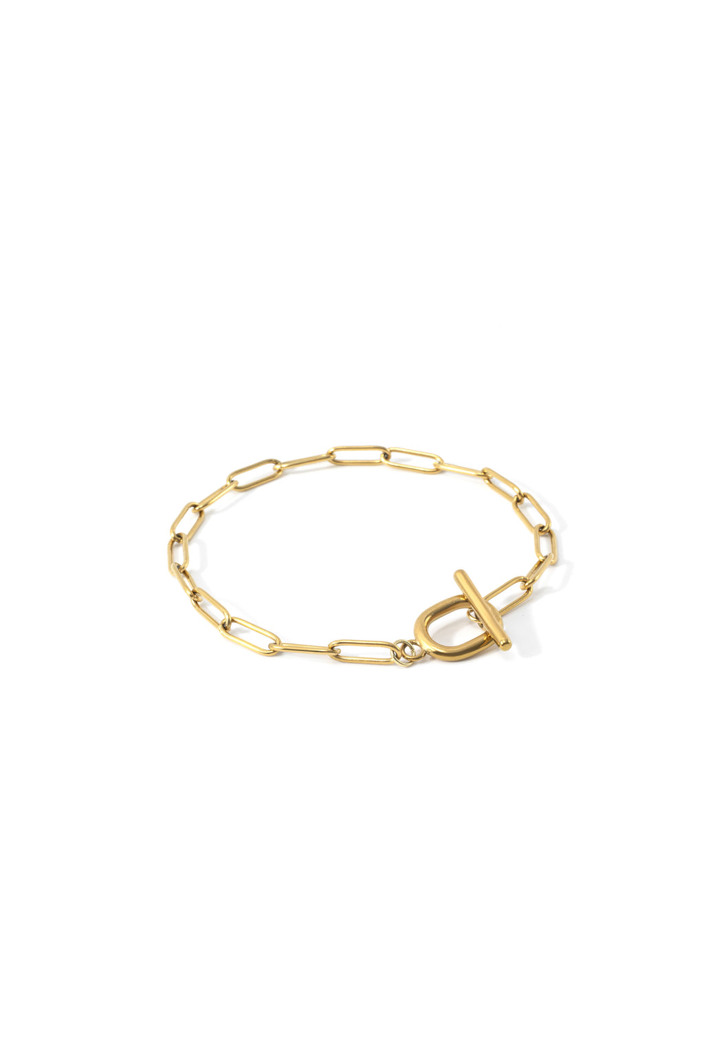 Toggle Clasp Paperclip Chain Bracelet