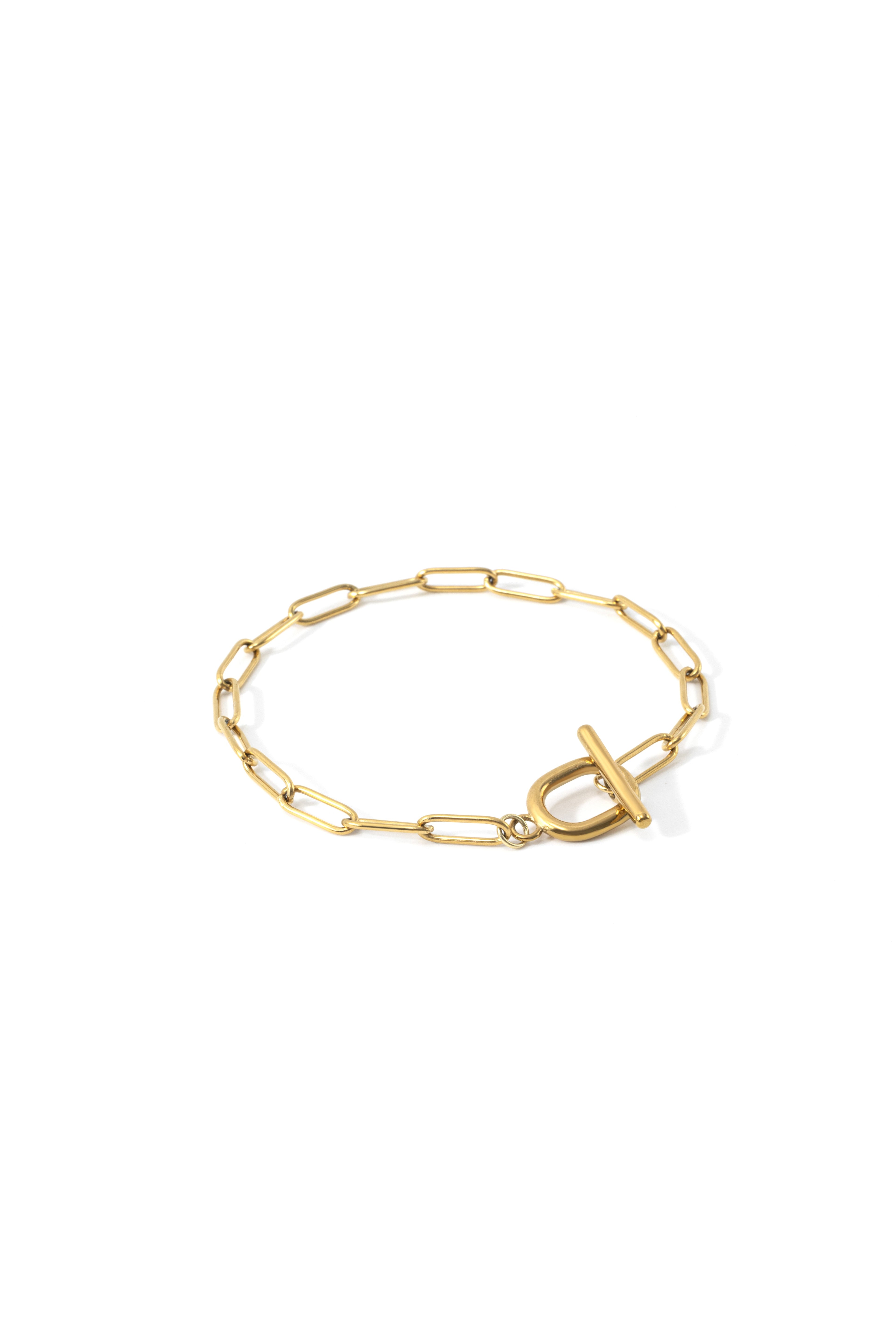 Toggle Clasp Paperclip Chain Bracelet