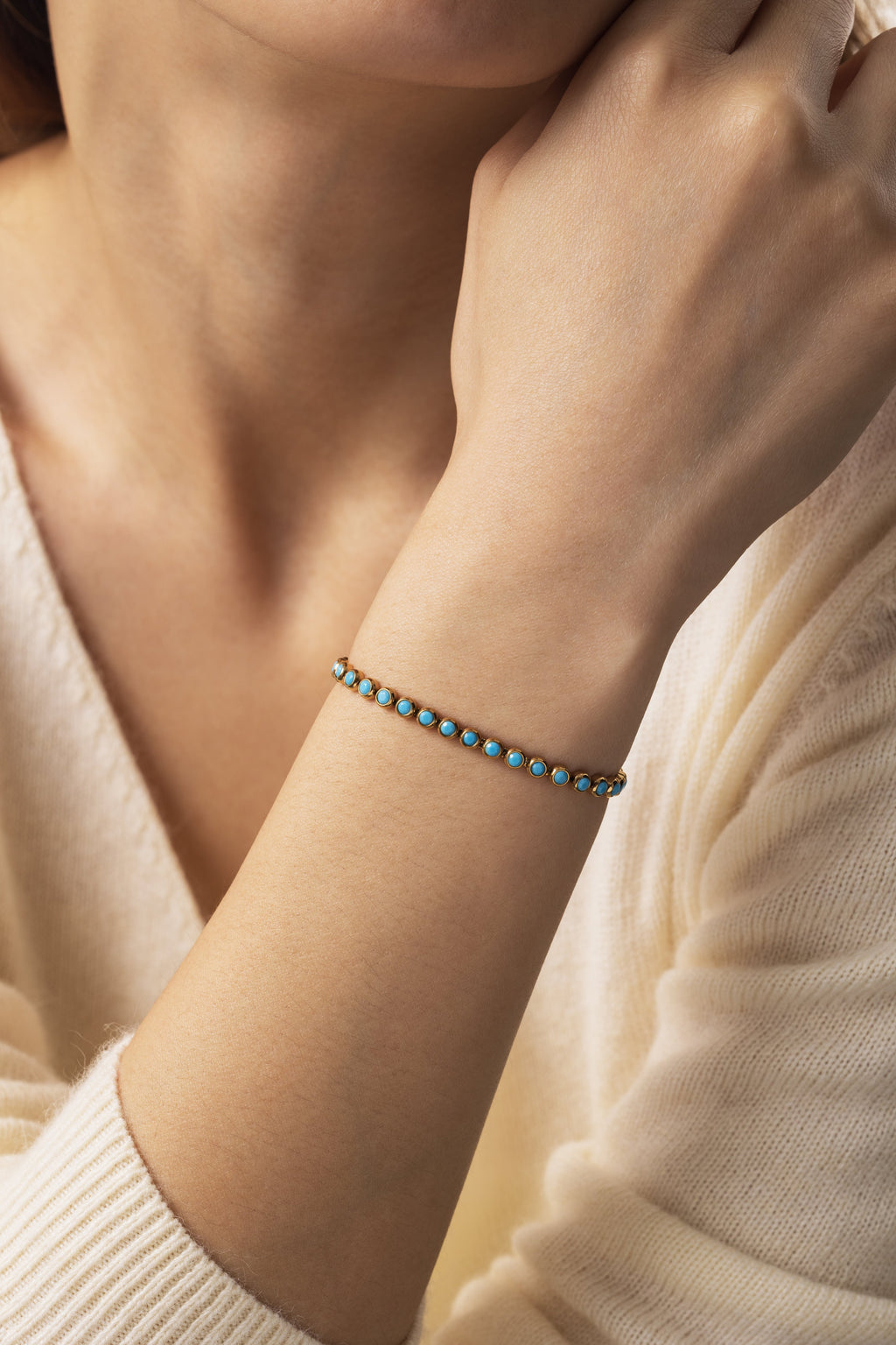 Turquoise Bezel Set Tennis Bracelet