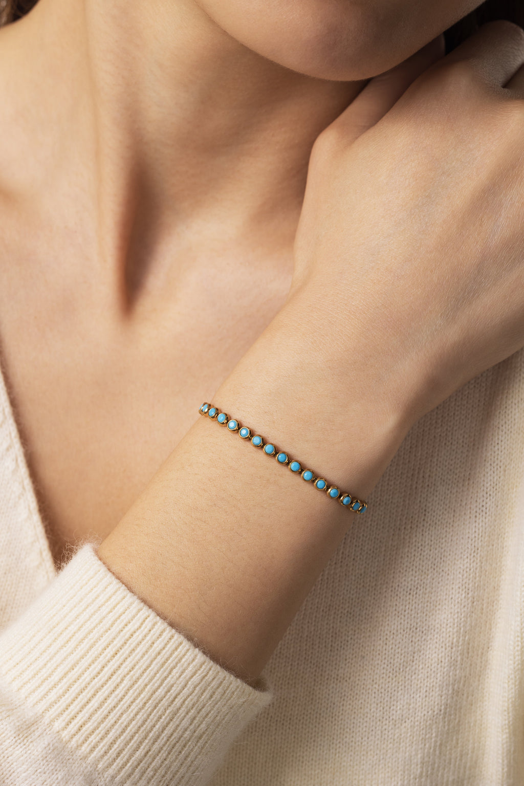 Turquoise Bezel Set Tennis Bracelet