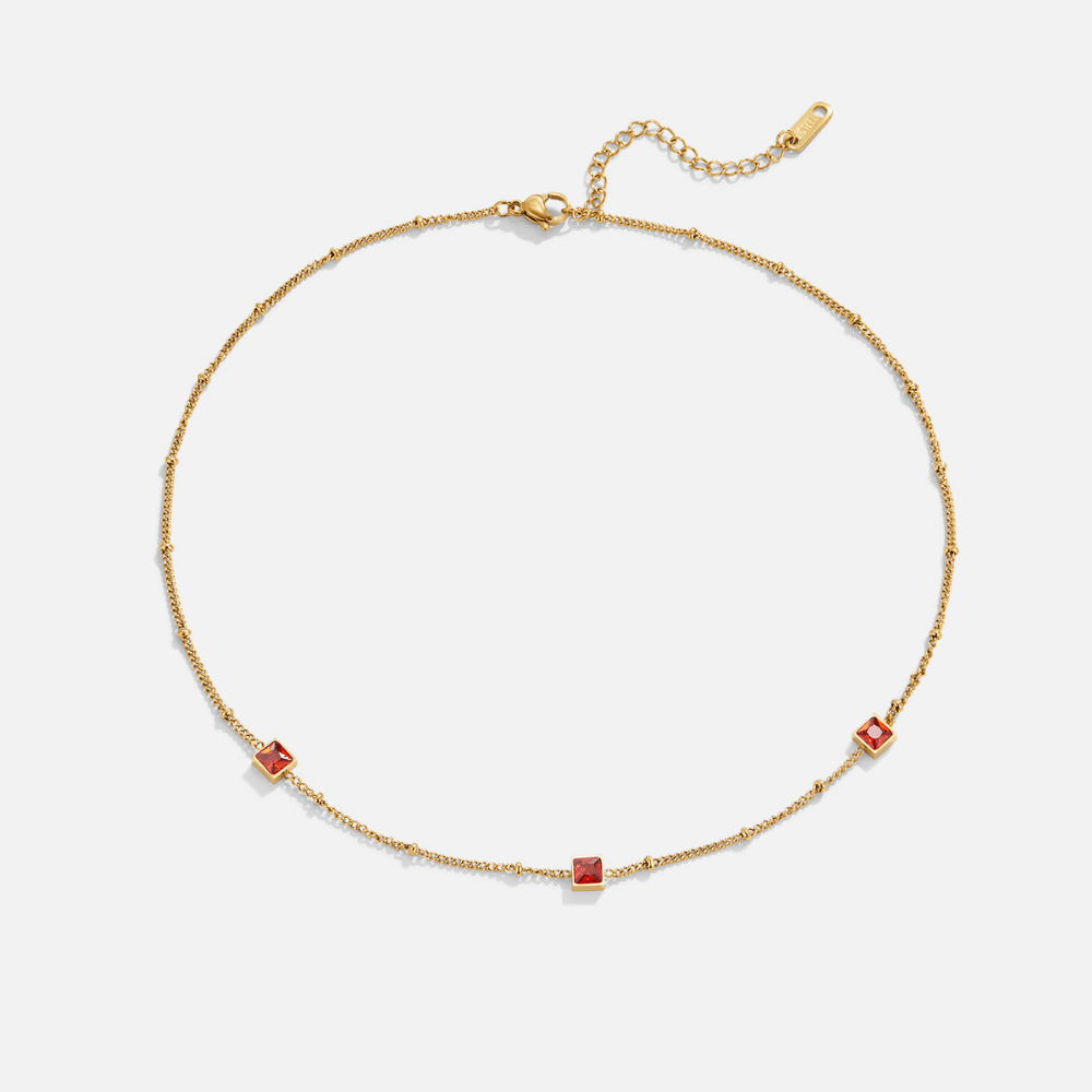 Alberta Red Crystal Necklace