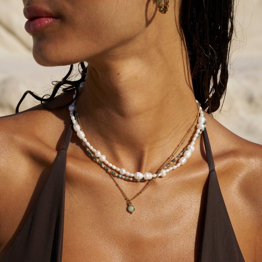 Aquamarine Gold Necklace