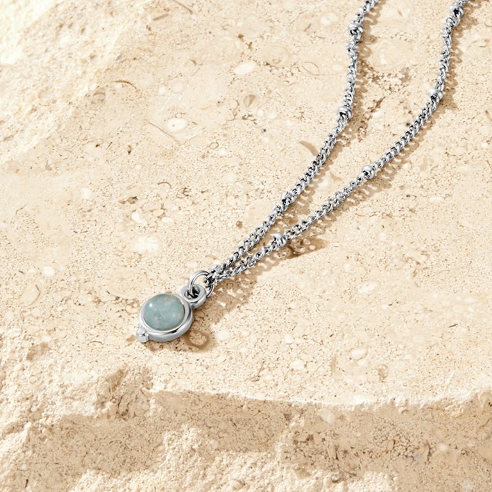 Aquamarine Silver Necklace