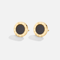 Azalea Black Button Stud Earrings