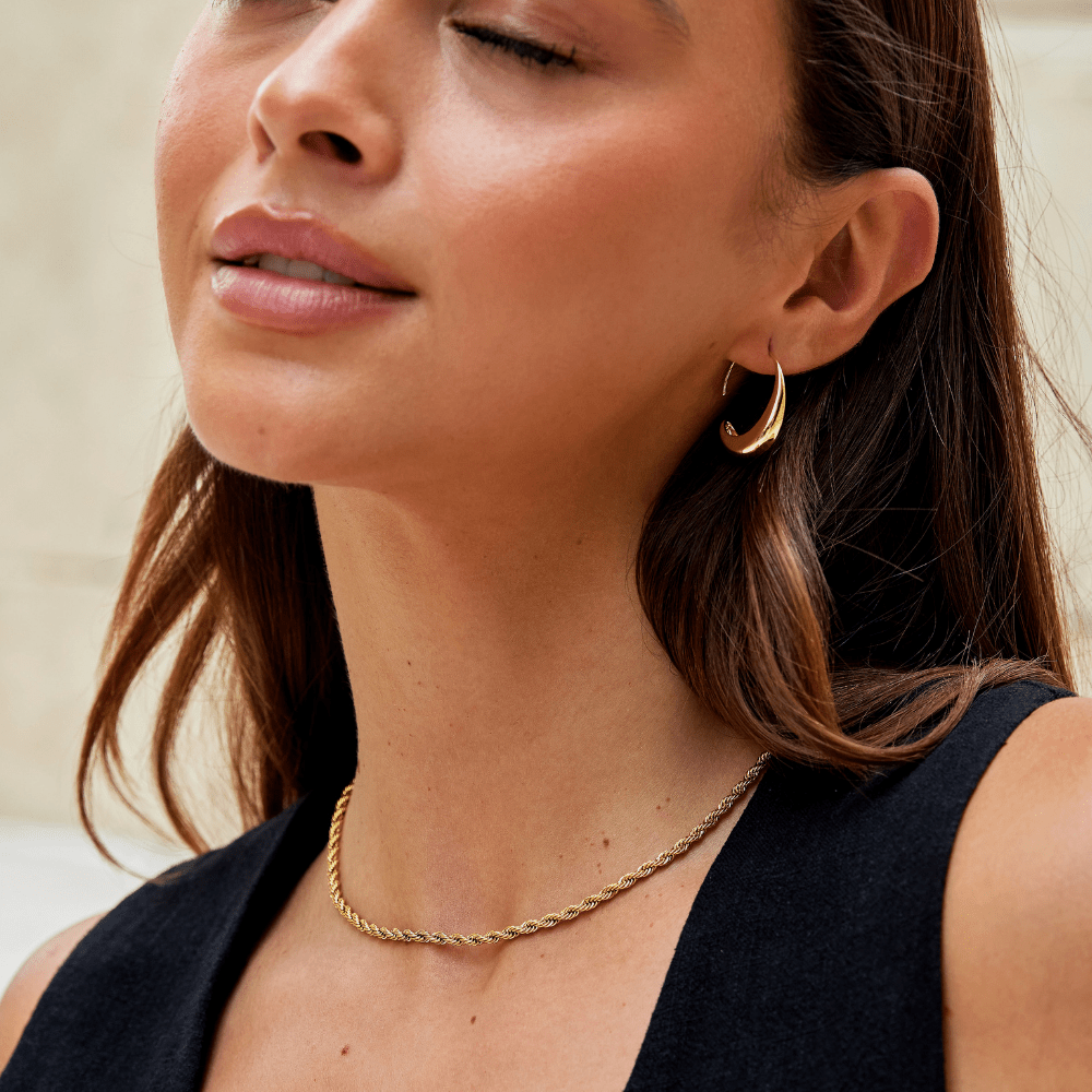 Classic Drop Hoop Earrings
