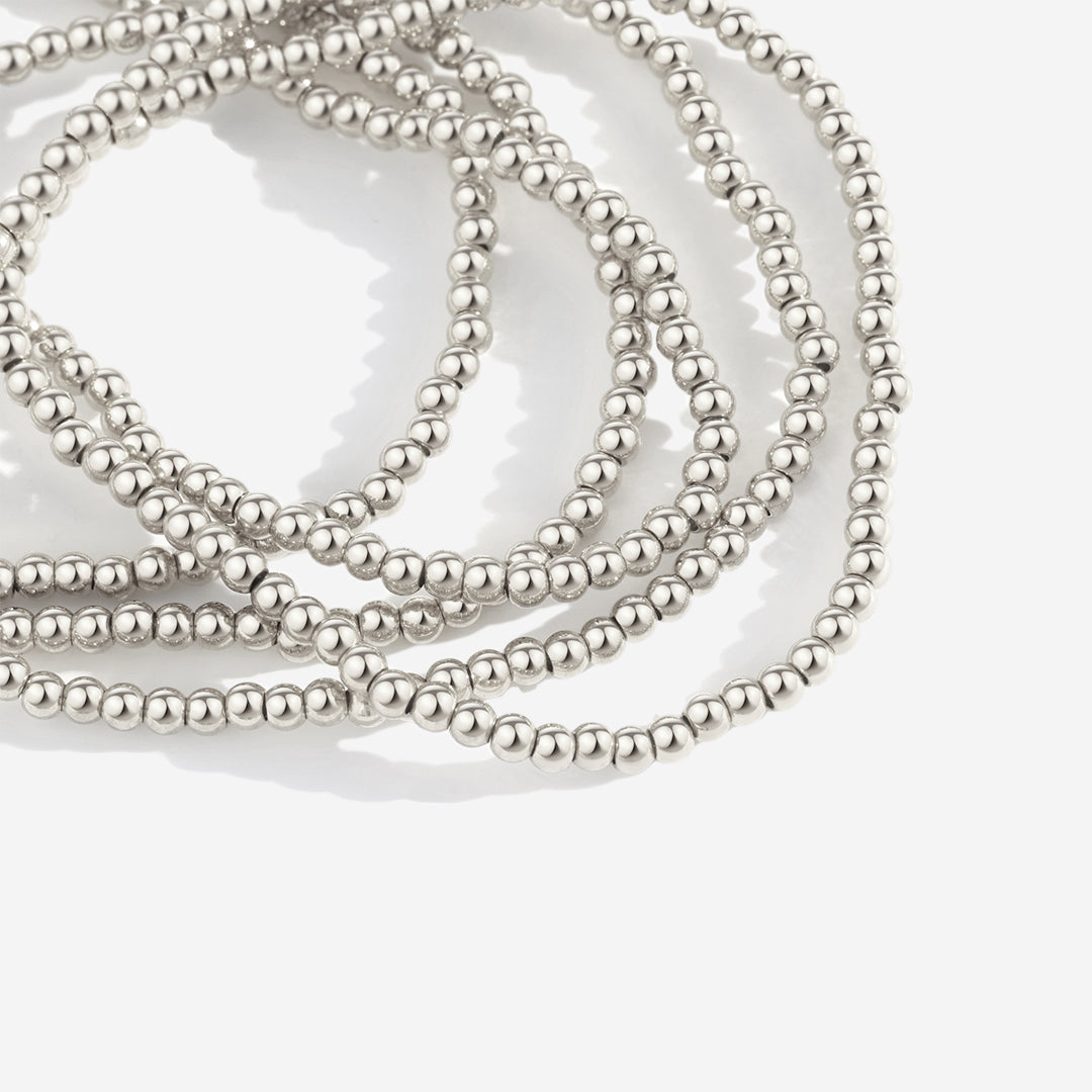 Mint & Lily Ensemble de Bracelets à Perles Dorées Superposables 3 mm