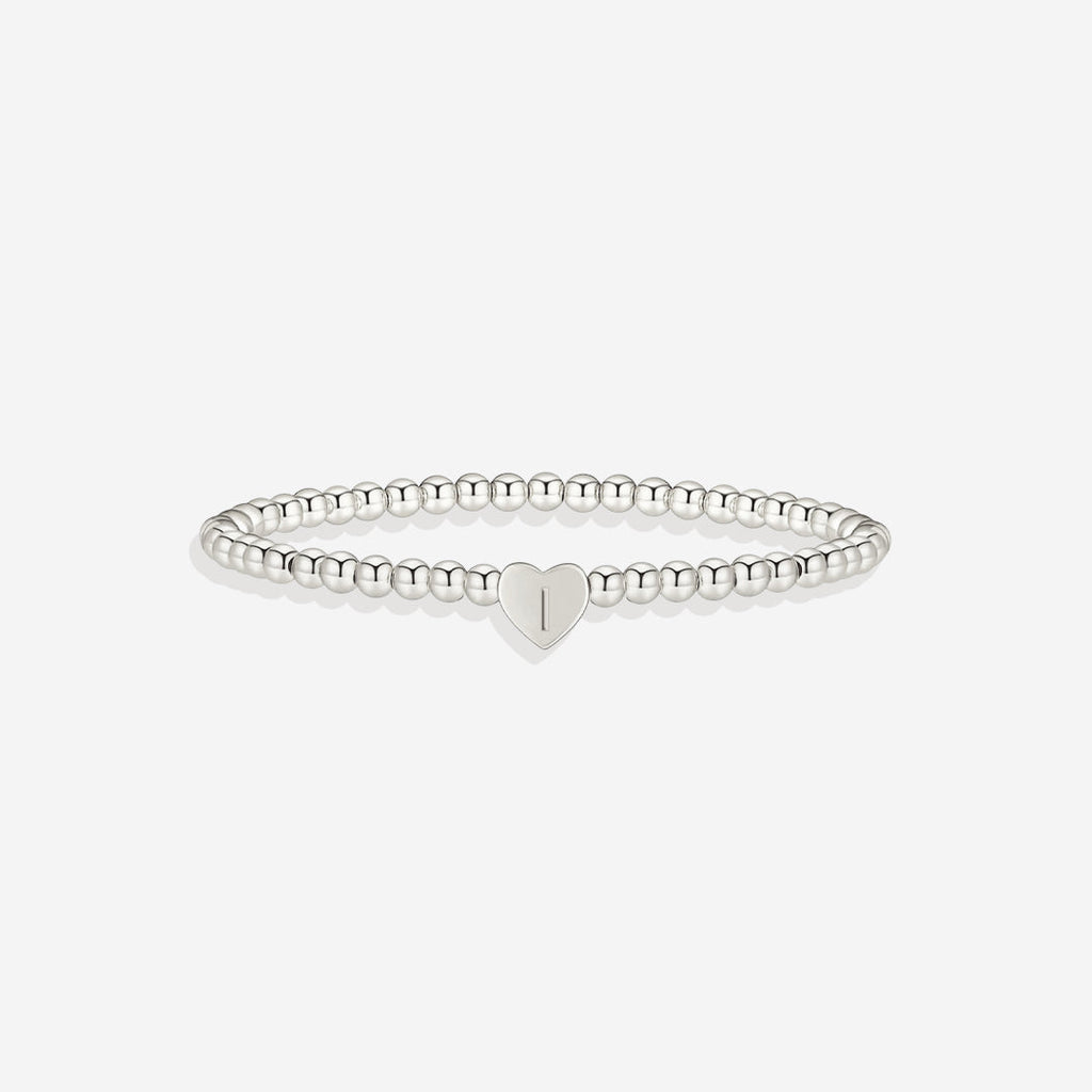 Mint & Lily Bracelet à Perles Dorées avec Initiale Cœur