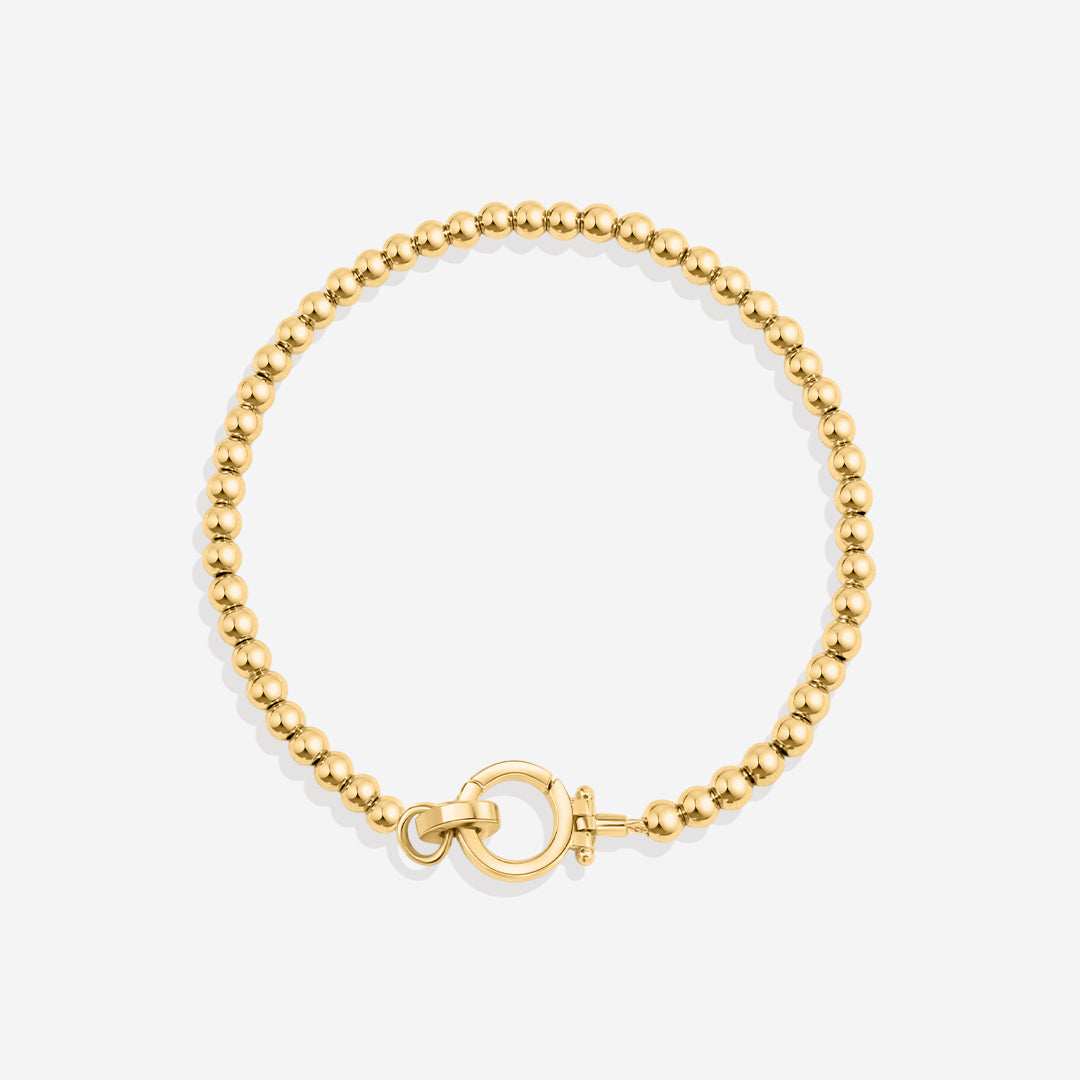 Mint & Lily Bracelet à Perles Dorées avec Fermoir Menthe