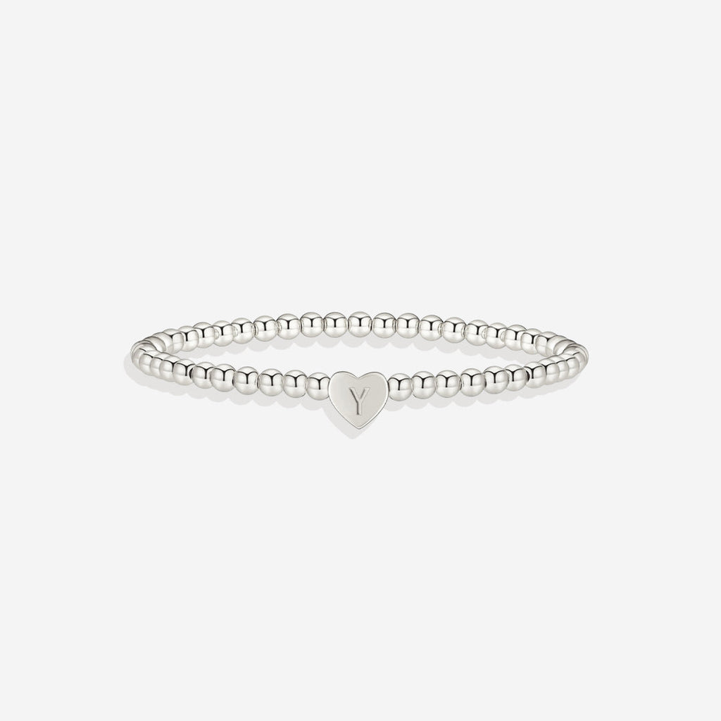 Mint & Lily Bracelet à Perles Dorées avec Initiale Cœur