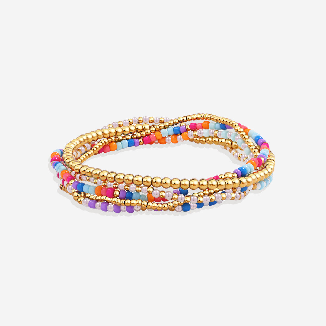 Mint & Lily Ensemble de Bracelets à Perles Superposables Été