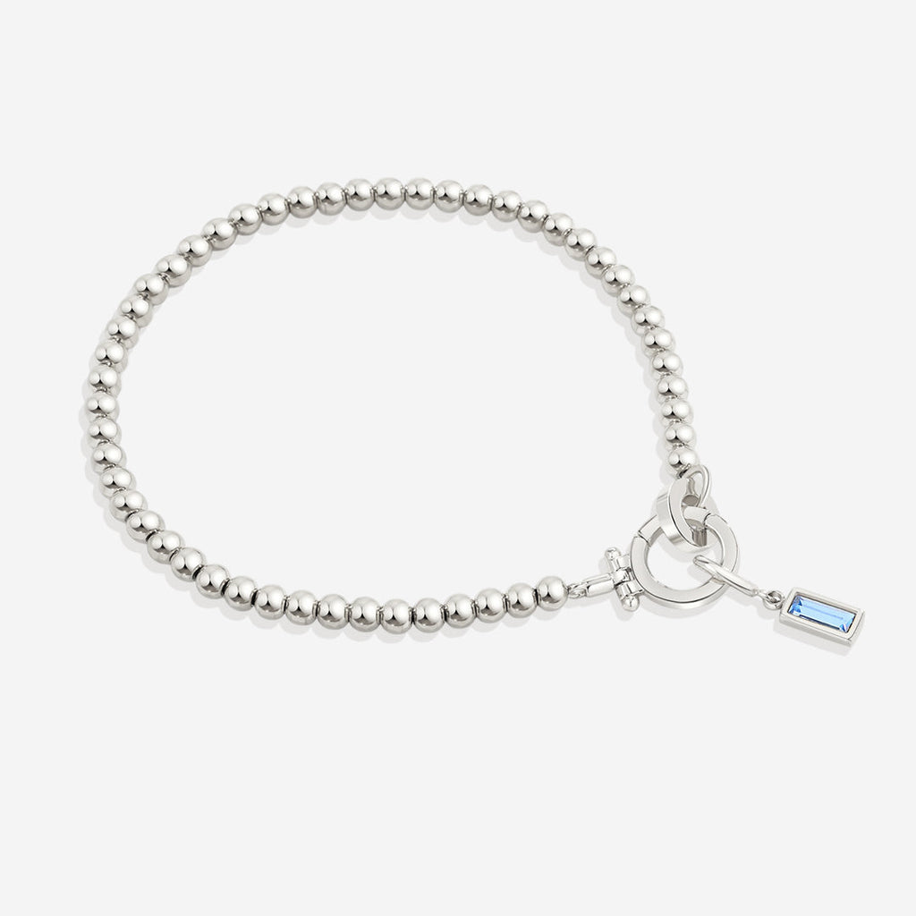 Mint & Lily Bracelet à Perles de Naissance Dorées avec Charmes