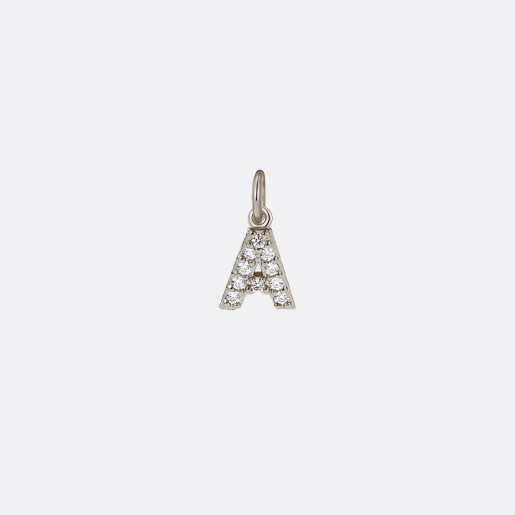 Dainty Pave Initial Charm