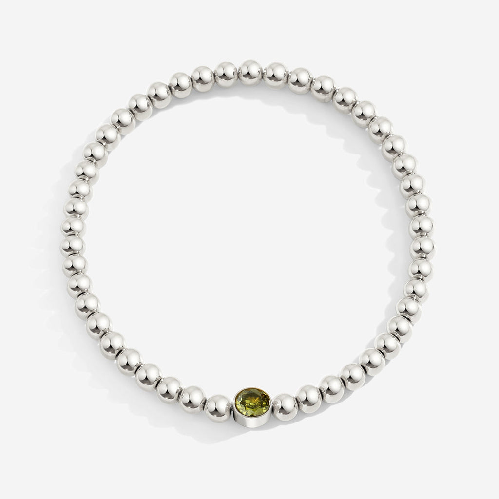 Mint & Lily Bracelet à Perles Bulles Dorées avec Pierre de Naissance