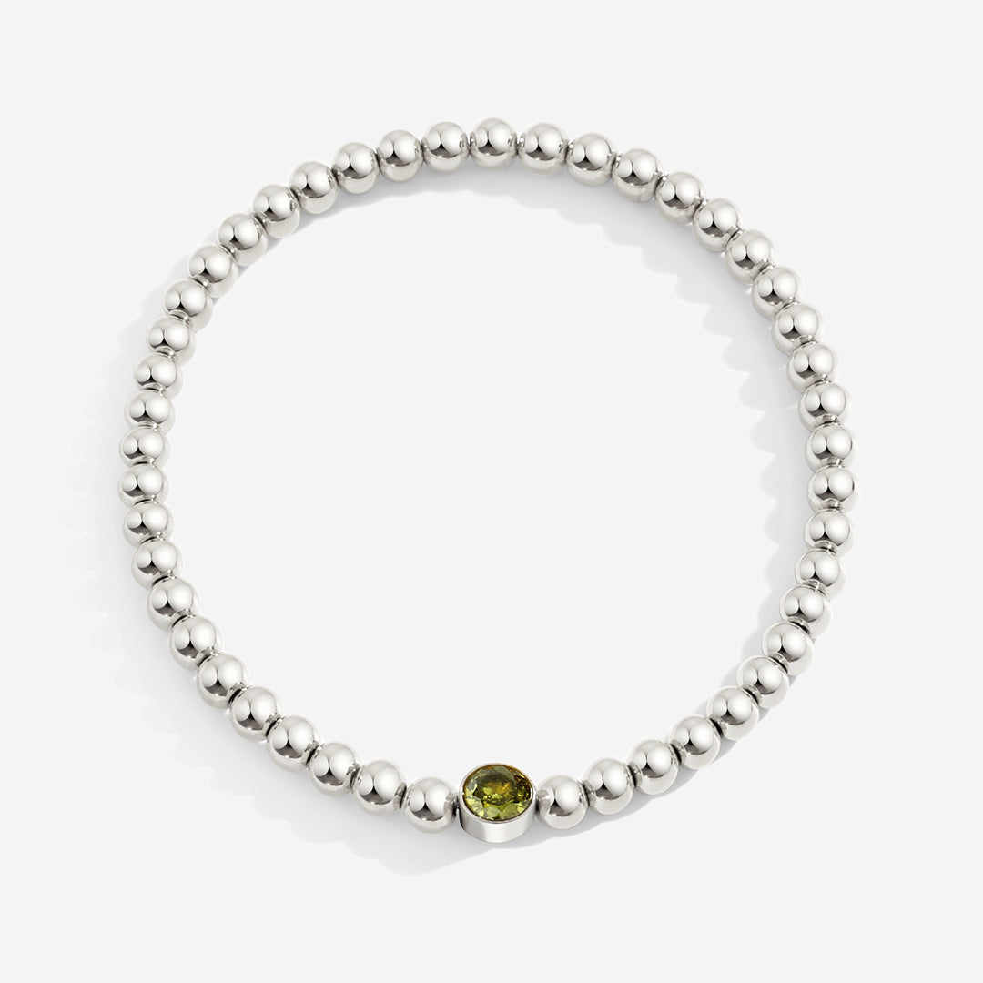 Mint & Lily Bracelet à Perles Bulles Dorées avec Pierre de Naissance