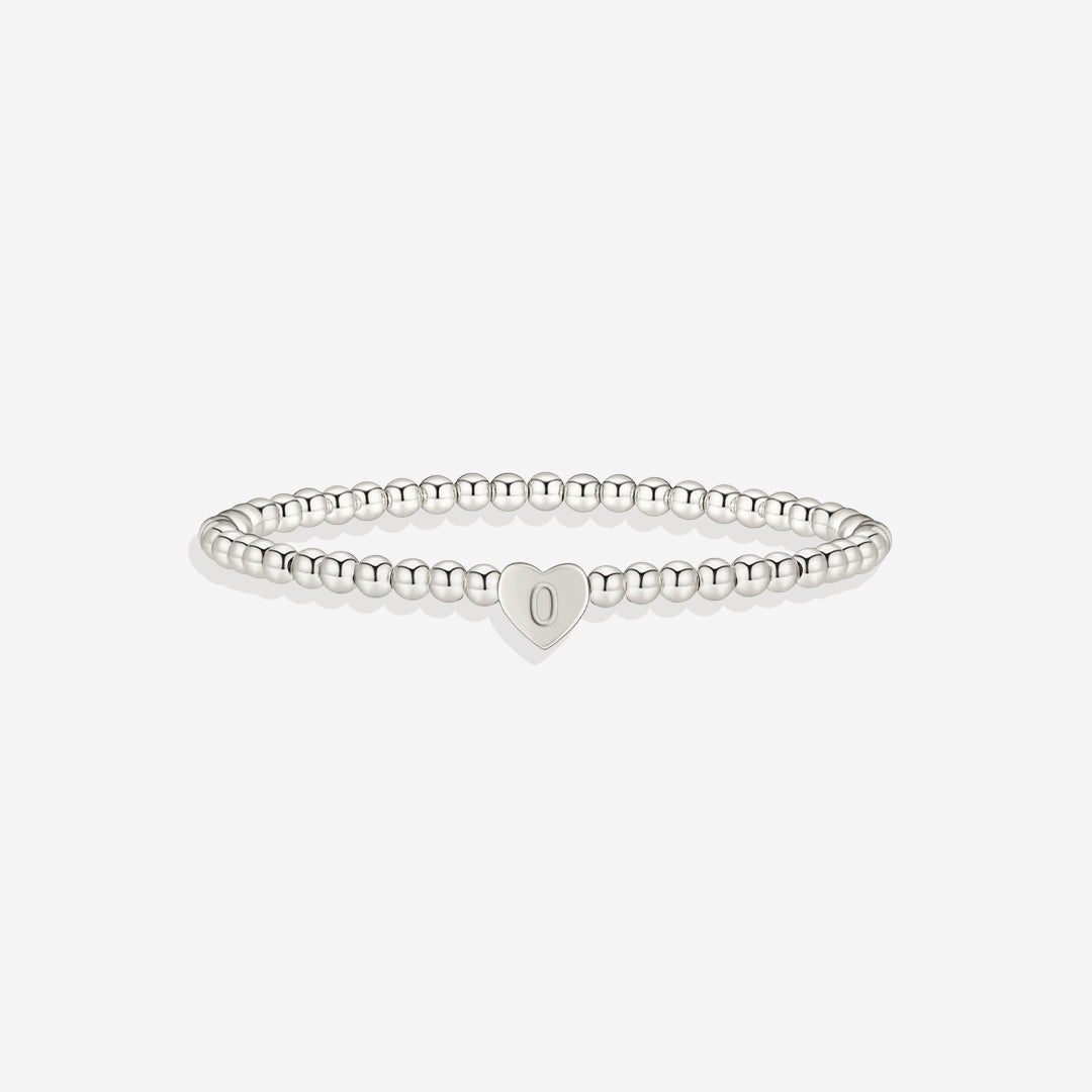 Mint & Lily Bracelet à Perles Dorées avec Initiale Cœur