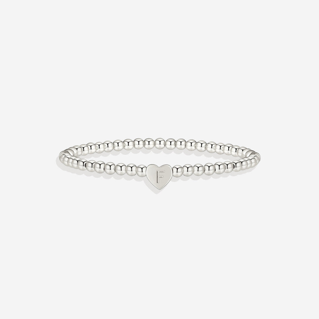 Mint & Lily Bracelet à Perles Dorées avec Initiale Cœur