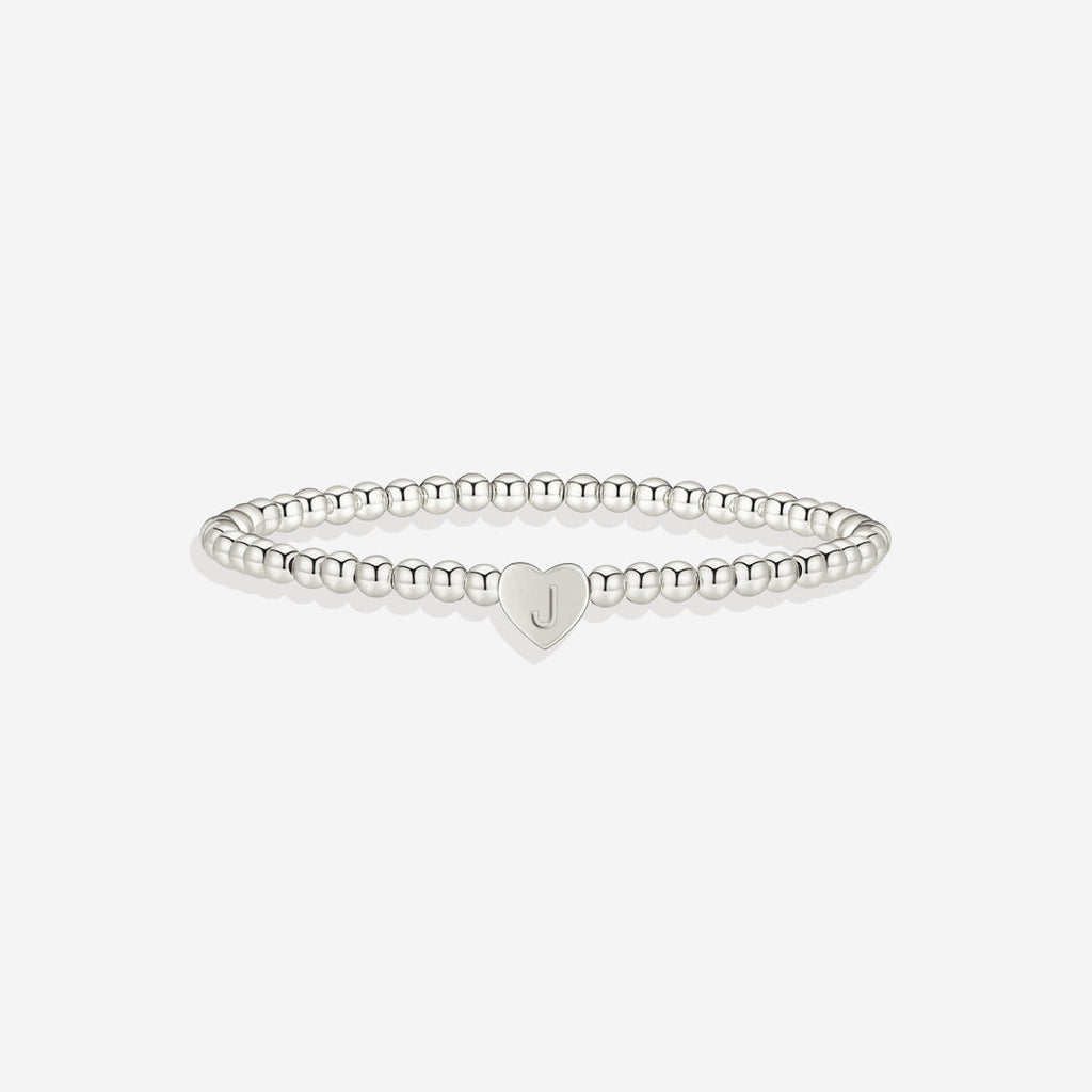 Mint & Lily Bracelet à Perles Dorées avec Initiale Cœur