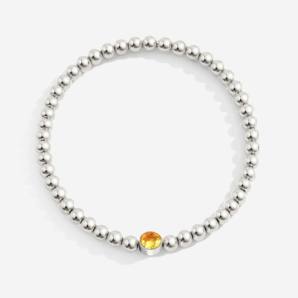 Mint & Lily Bracelet à Perles Bulles Dorées avec Pierre de Naissance