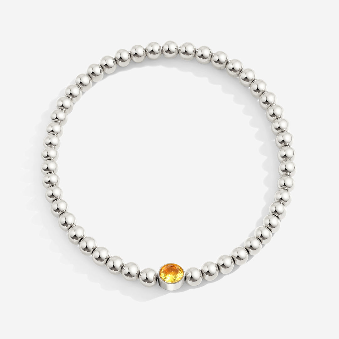 Mint & Lily Bracelet à Perles Bulles Dorées avec Pierre de Naissance