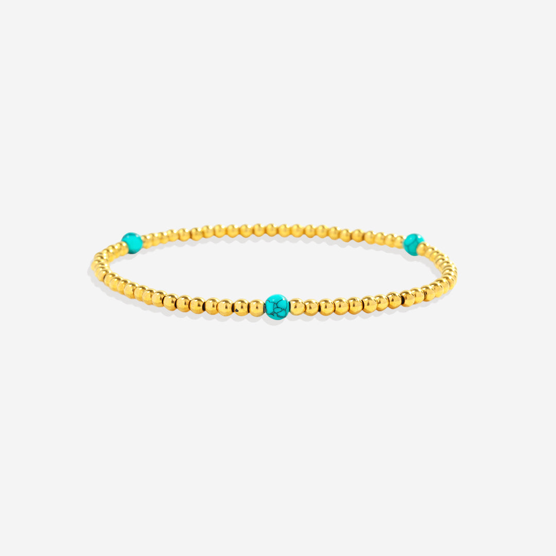 Mint & Lily Ensemble de Bracelets à Perles Turquoises Superposables