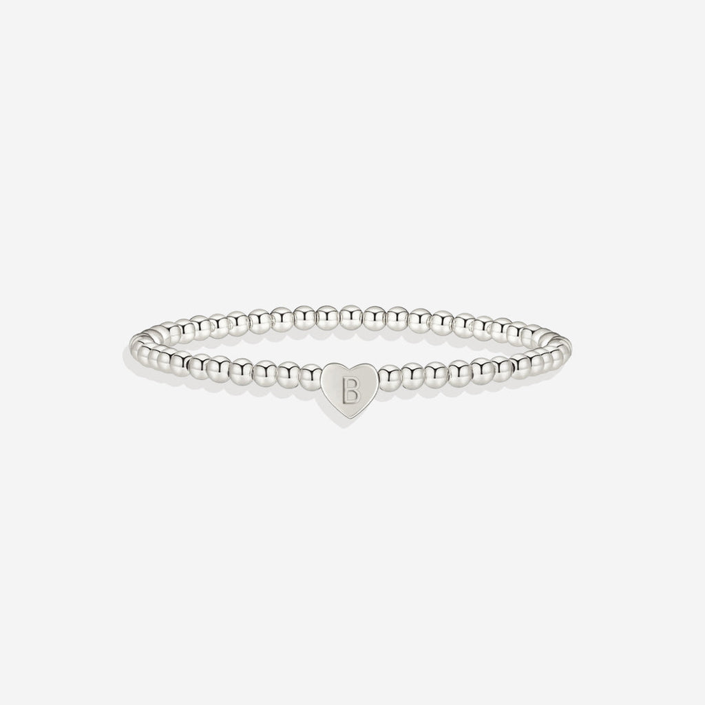 Mint & Lily Bracelet à Perles Dorées avec Initiale Cœur