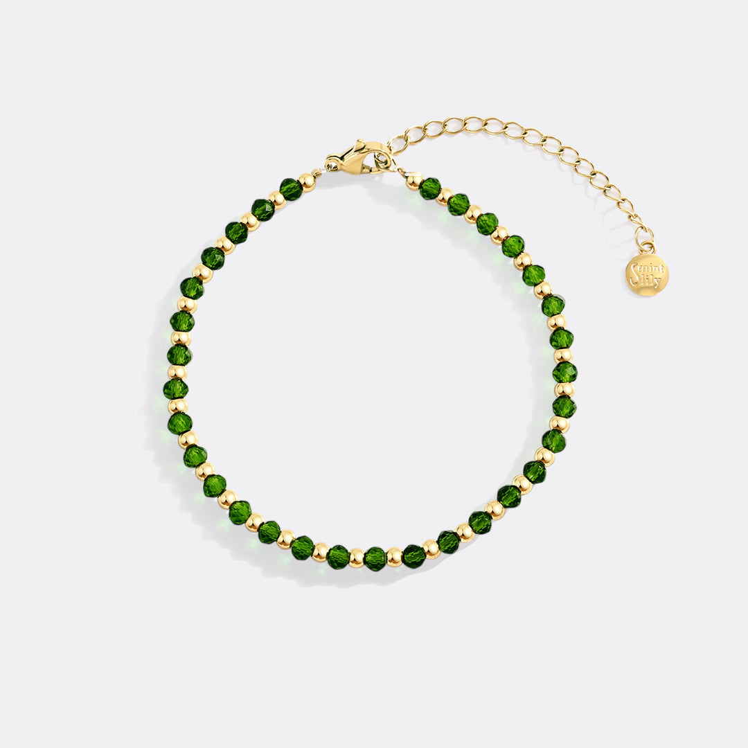Mint & Lily Bracelet à Perles avec Pierre de Naissance et Perles Dorées