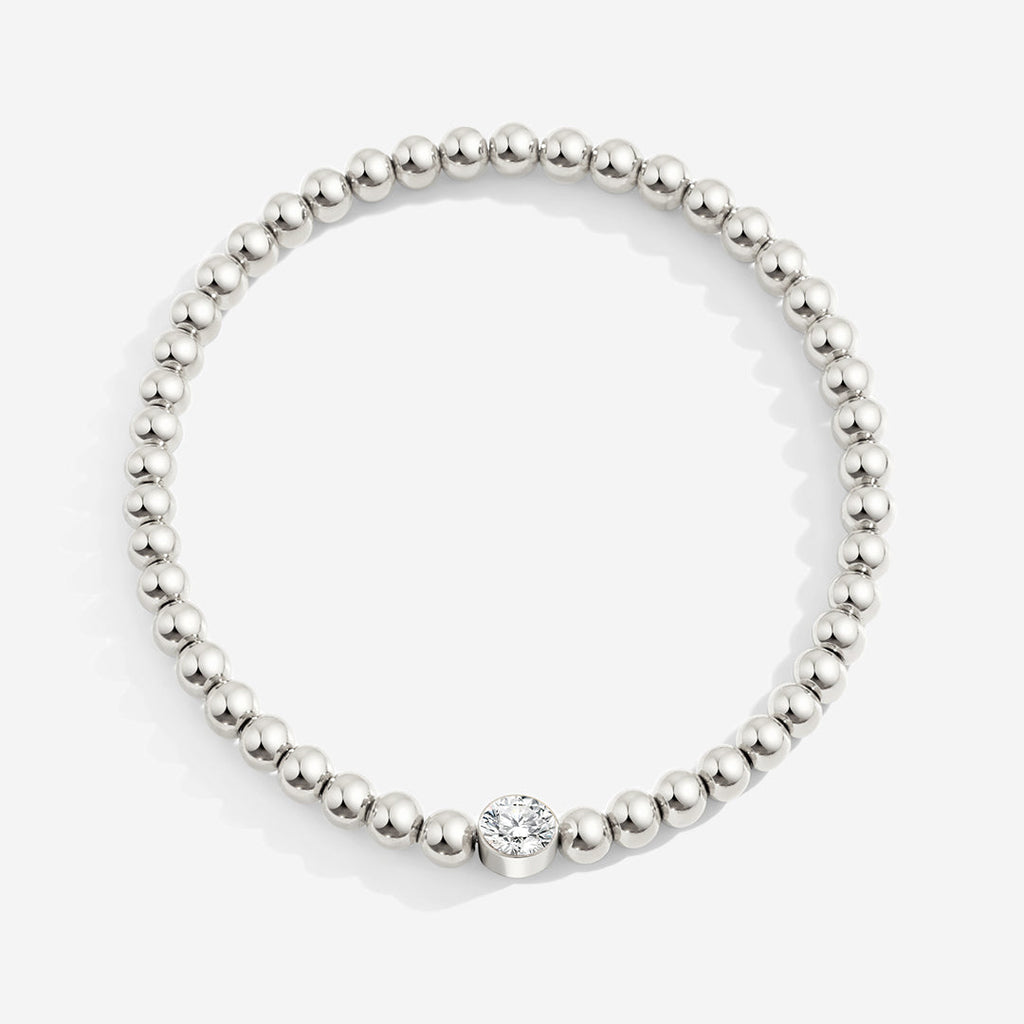 Mint & Lily Bracelet à Perles Bulles Dorées avec Pierre de Naissance