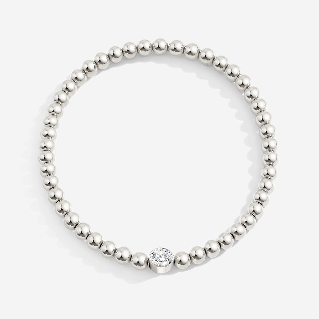 Mint & Lily Bracelet à Perles Bulles Dorées avec Pierre de Naissance