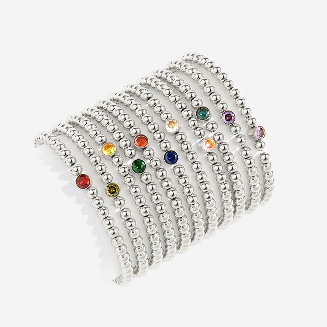 Mint & Lily Bracelet à Perles Bulles Dorées avec Pierre de Naissance