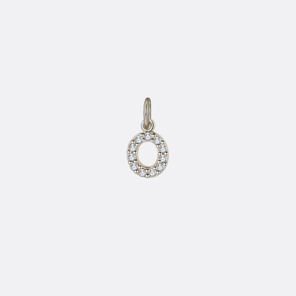 Dainty Pave Initial Charm