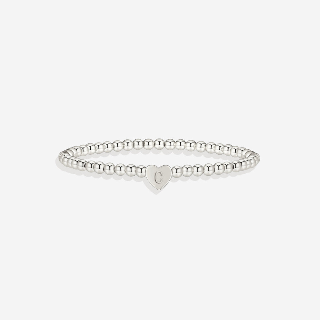 Mint & Lily Bracelet à Perles Dorées avec Initiale Cœur