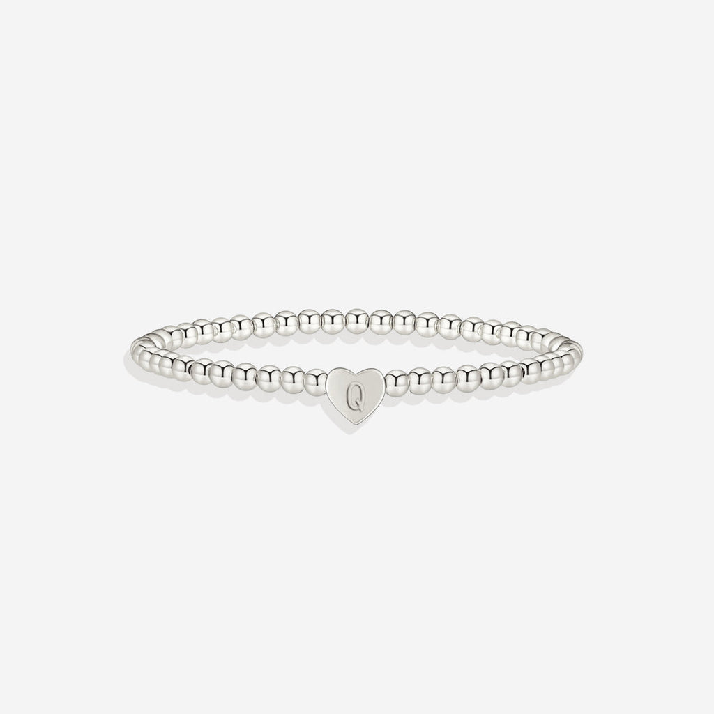 Mint & Lily Bracelet à Perles Dorées avec Initiale Cœur